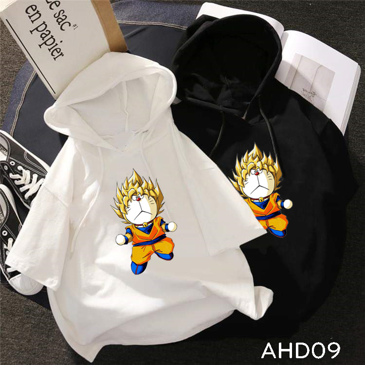 Áo thun hoodie Doraemon SONGOKU, áo thun tay lỡ